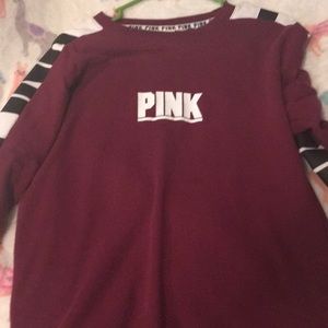 Vs pink sweatshirt shirt with zippers